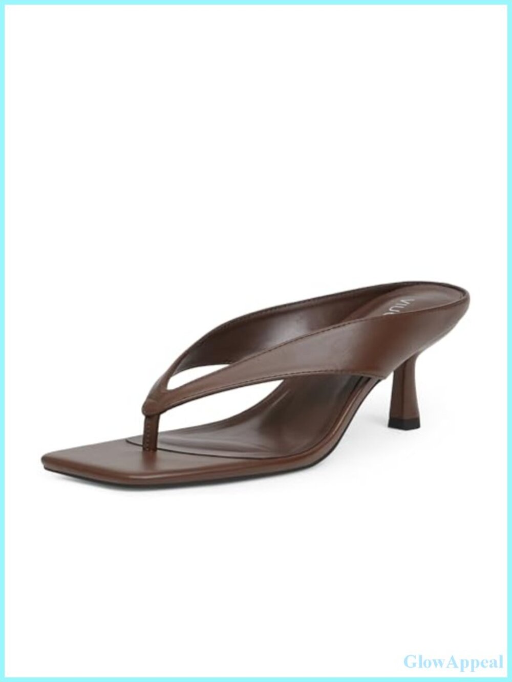 Women's Square Toe Thong Kitten Heel Sandal